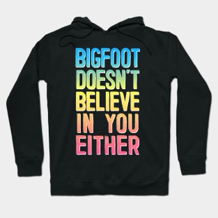 Bigfoot Doesn't Believe In You Either #2 Rainbow Design Hoodie